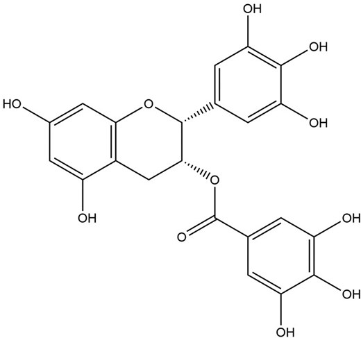 The chemical structure of EGCG.