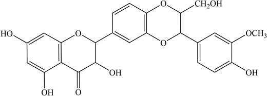 The chemical structure of silybin.