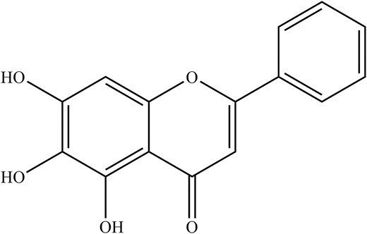 The chemical structure of baicalein.
