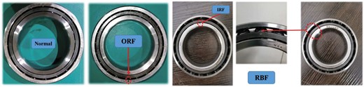 Faulty bearing and its details.