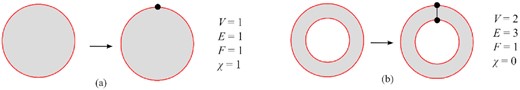 The Euler characteristic of (a) a closed disc; (b) a ring.