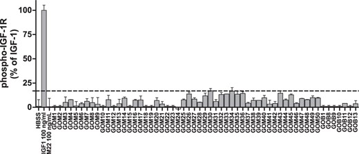 The IGF-1R is not activated by purified GO-Igs.