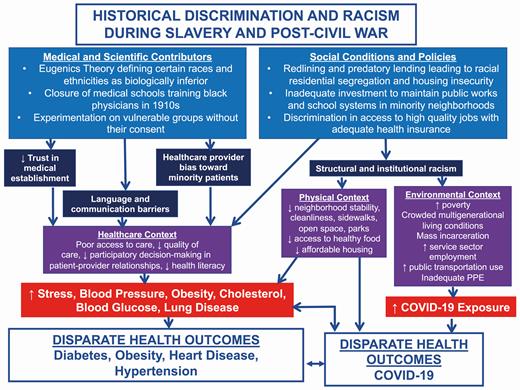 Medical, scientific, and social policy contributors to health, health care, and coronavirus disease 2019 (COVID-19) disparities in African Americans in the United States.