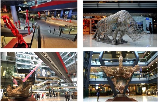 Examples of sculptures in the art mall