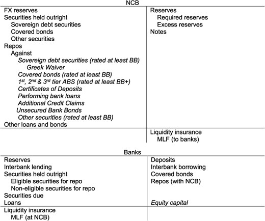 NCB and banks in Euro area with crisis-transformed collateral framework in 2024.