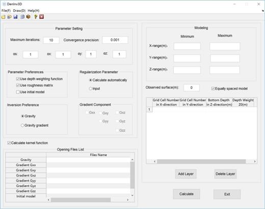 GUI of DenInv3D.
