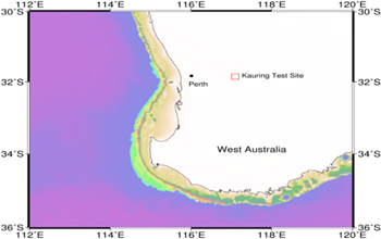 Location and topography of the Kauring gravity gradient test site.