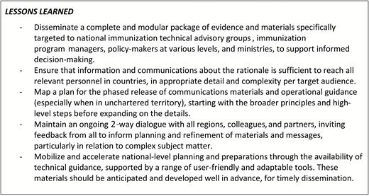 Lessons learned: evidence-informed decisions and planning.