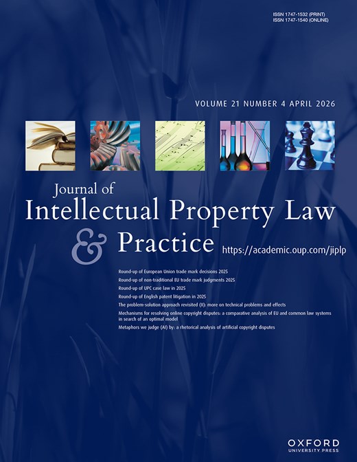 About Journal of Intellectual Property Law & Practice