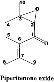 Structure of piperitenone oxide.