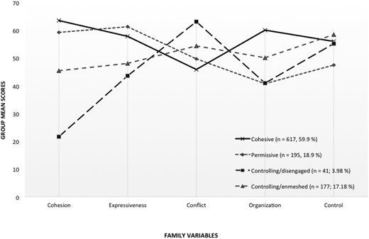 Emergent profiles of family functioning based on Family Environment Scale characteristics.