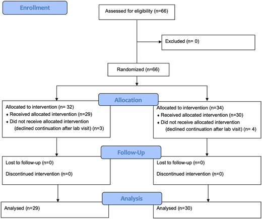 CONSORT flow diagram of participant progress through randomization.