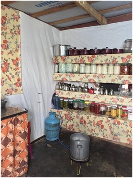 Mouneh Display (Preserved Seasonal Food), a Pattern Seen in Almost Every Tent in the Settlement