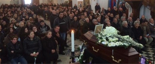 The funeral of Yiorgos Skoullou, January 2015 (photo courtesy of Havadis newspaper).