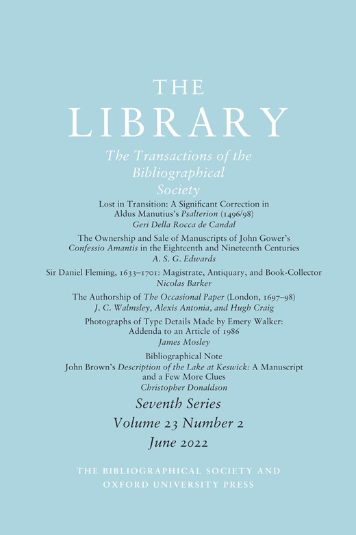 Catalogue of the FifteenthCentury Printed Books in Glasgow Libraries