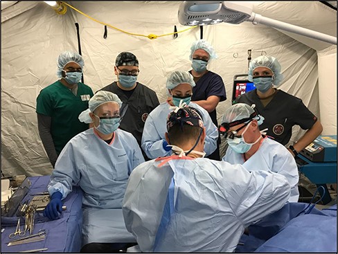 Combined plastic surgery and urology case in the main operating room.