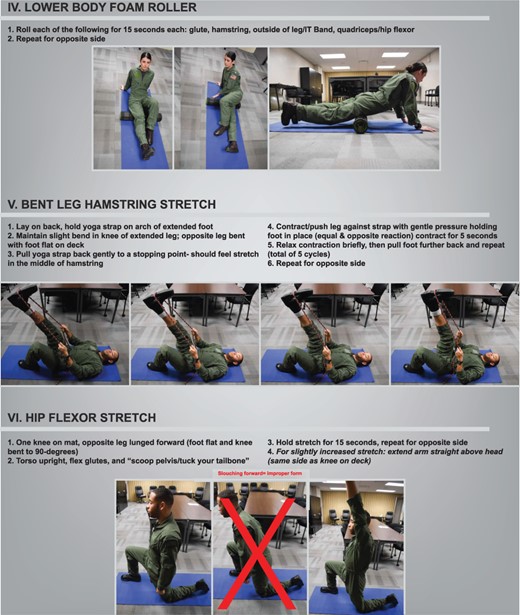 Preflight/postflight stretches (continued).
