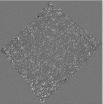 Residual image, with only the five in-beam sources subtracted, after five iterations. The colour scale runs between −0.2 and 0.2 Jy beam−1. The five sources within the field of view were well removed, revealing the sidelobe pattern of the unsubtracted out-of-beam sources.