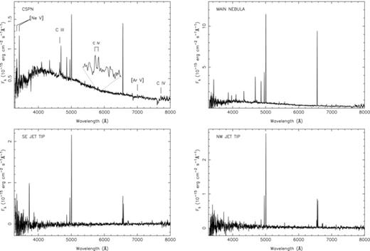 INT IDS spectroscopy of ETHOS 1. No nebular subtraction was made for the CSPN spectrum.