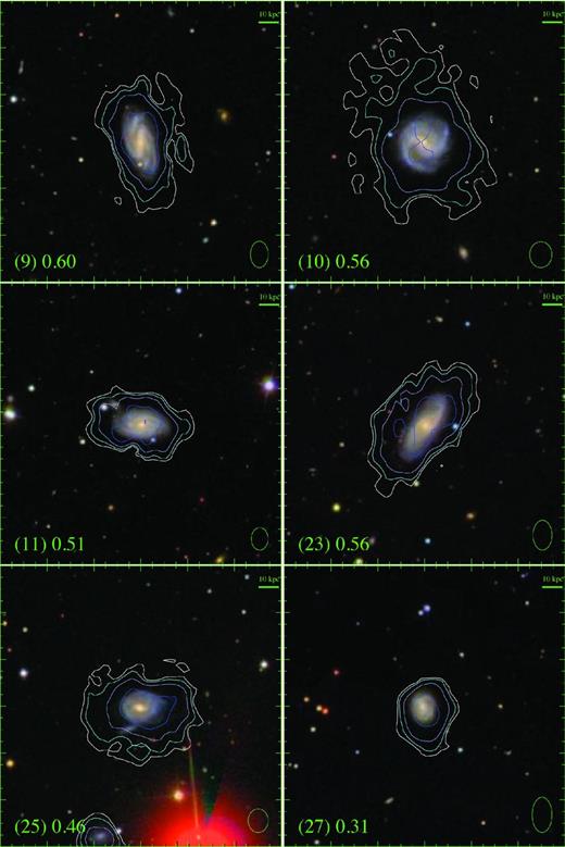 H i column density contours on the optical images for the control galaxies. See caption of Fig. A1.