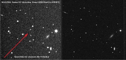 Optical burst within the error box of the gamma-ray burst GRB 150413A.