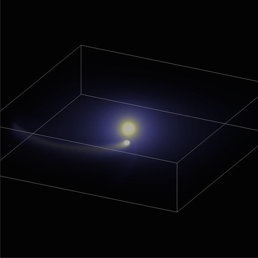3D rendering of the density of one of the models (C1b, see Table 2), after an integration time of 3.8 d.