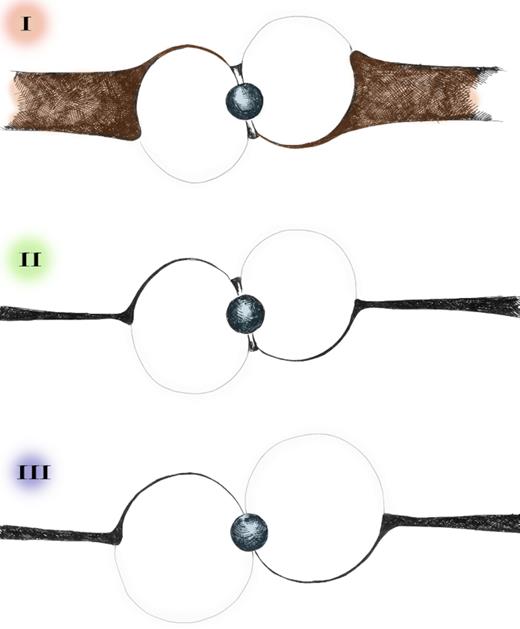 The suggested geometry of the accretion disc and the emission region for respective states is also sketched for illustration.