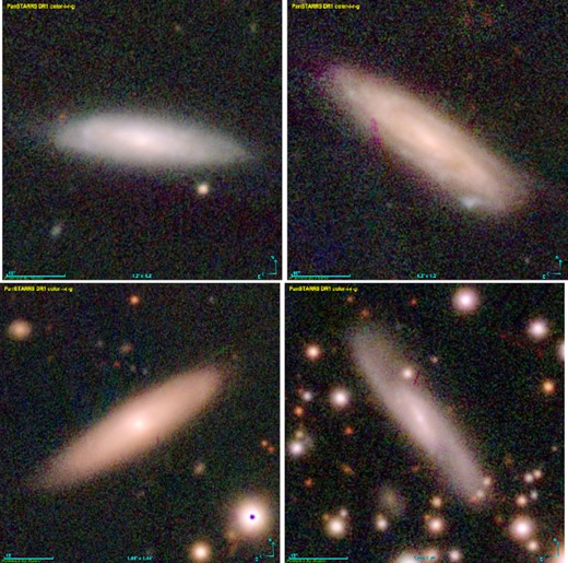 (c) Examples of galaxies classified as unsuitable for our catalogue of edge-on galaxies.