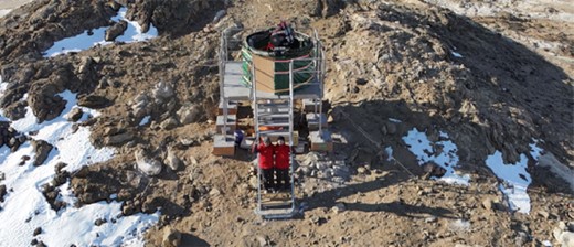 Photograph taken in March 2022, when the MST was successfully installed in Antarctica.