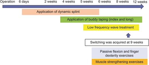 Detailed post-operative occupational therapy of Case 1.