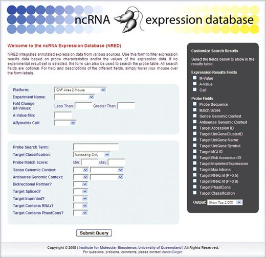 NRED user interface.