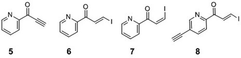 The precursors used for attaching pyridinyl keto transfer groups to 6-thio-2′-deoxyguanosine in ODN probe.