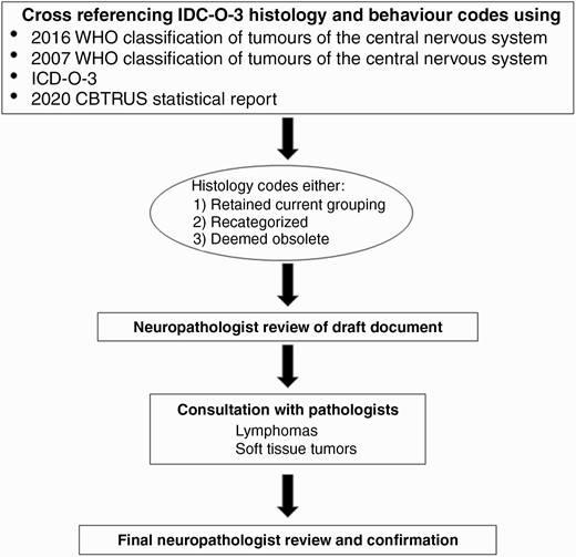 Workflow of alignment of CBTRUS histology with groupings.