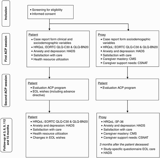Overview of the assessments at each time point.