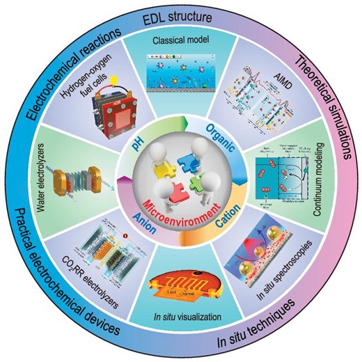 Schematic illustration of microenvironment regulation for electrocatalysis.
