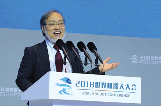 Professor Fukuda on the 2018 World Robot Conference, Beijing (Courtesy of Toshio Fukuda).