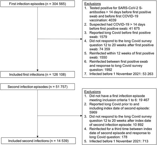 Study participant flow diagram. Inclusion criteria were applied sequentially. Abbreviations: COVID-19, coronavirus disease 2019; S, spike, SARS-CoV-2, severe acute respiratory syndrome coronavirus 2.