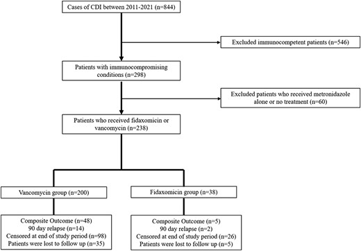 Flowchart of study patient selection. CDI, Clostridioides difficile infection.
