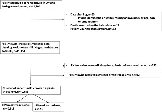 Study flow diagram. Patients on chronic dialysis and no contraindication to renal transplantation.