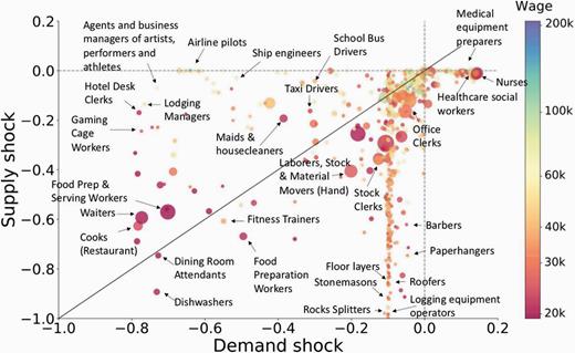 Supply and demand shocks for occupations