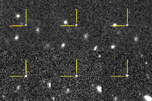 Postage stamp images of a candidate object (yellow lines indicate location of the object), assembled for visual inspection on the Zooniverse platform. The false-positive candidates in HSC-SSP are usually composed of instrument noise or the sparkle of bright stars. (Color online)