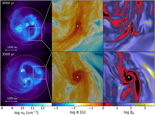 close-up view of magnetic field structure