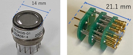 Photographs of an EMT (left) and a bleeder circuit (right).