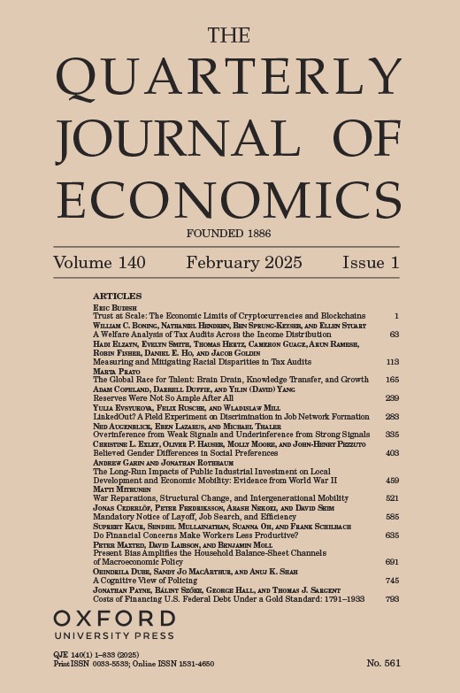 Volume 140 Issue 1 | The Quarterly Journal of Economics | Oxford Academic
