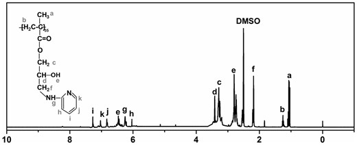 1H NMR spectrum of PGMA–APD (solvent: DMSO)