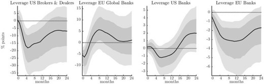 Responses of leverage of global banks
