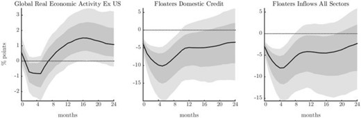 Responses of global credit and capital flows: floaters