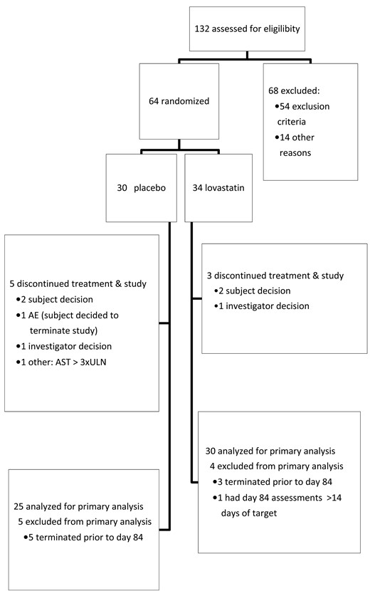 Flow chart showing disposition of the study subjects