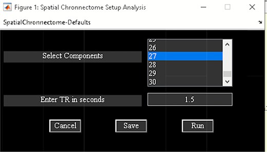 Spatial chronnectome setup analysis.
