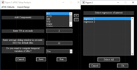 Temporal dFNC setup analysis.